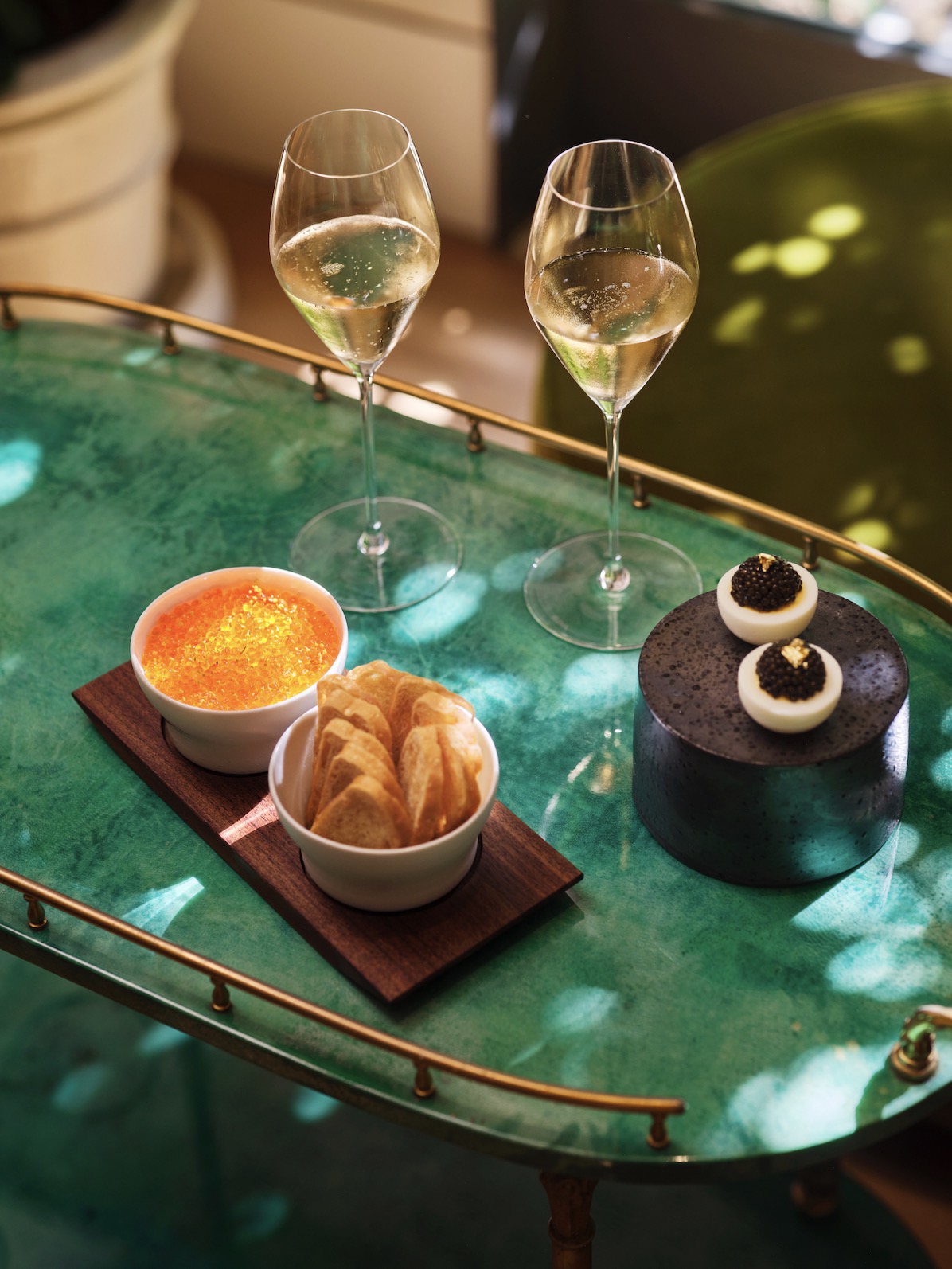 An image of champagne and bites at Hotel Bel-Air