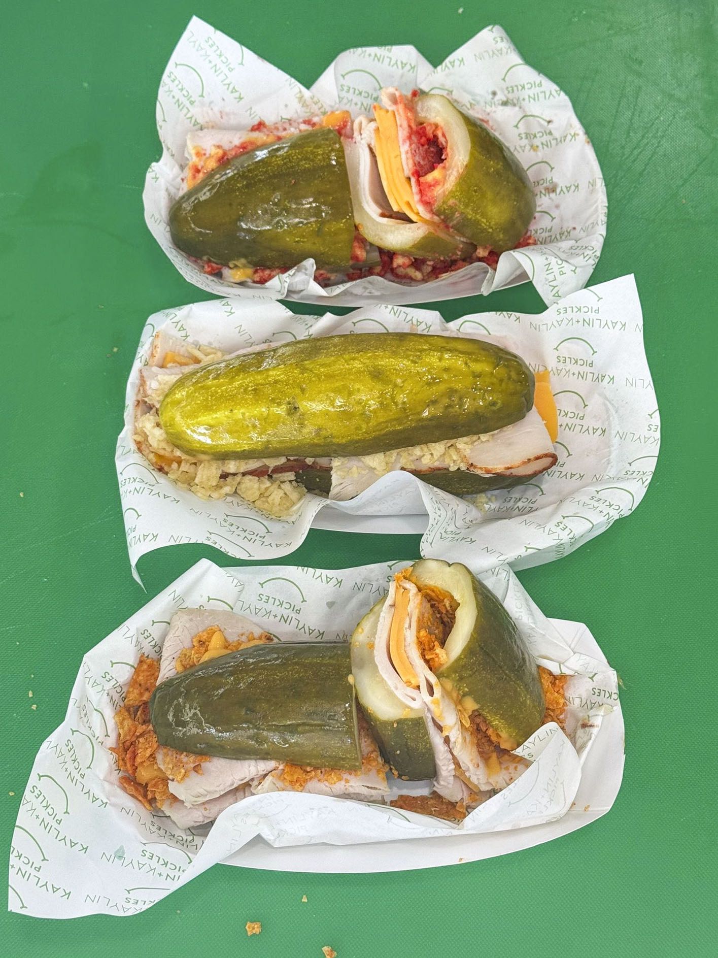 An image of the "Topped Pickle Sandwich," now available exclusively at The Original Farmers Market.