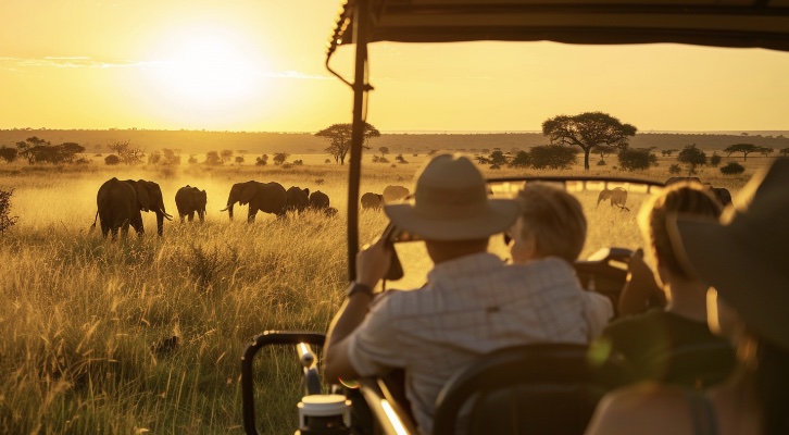 An image of two people on a safari