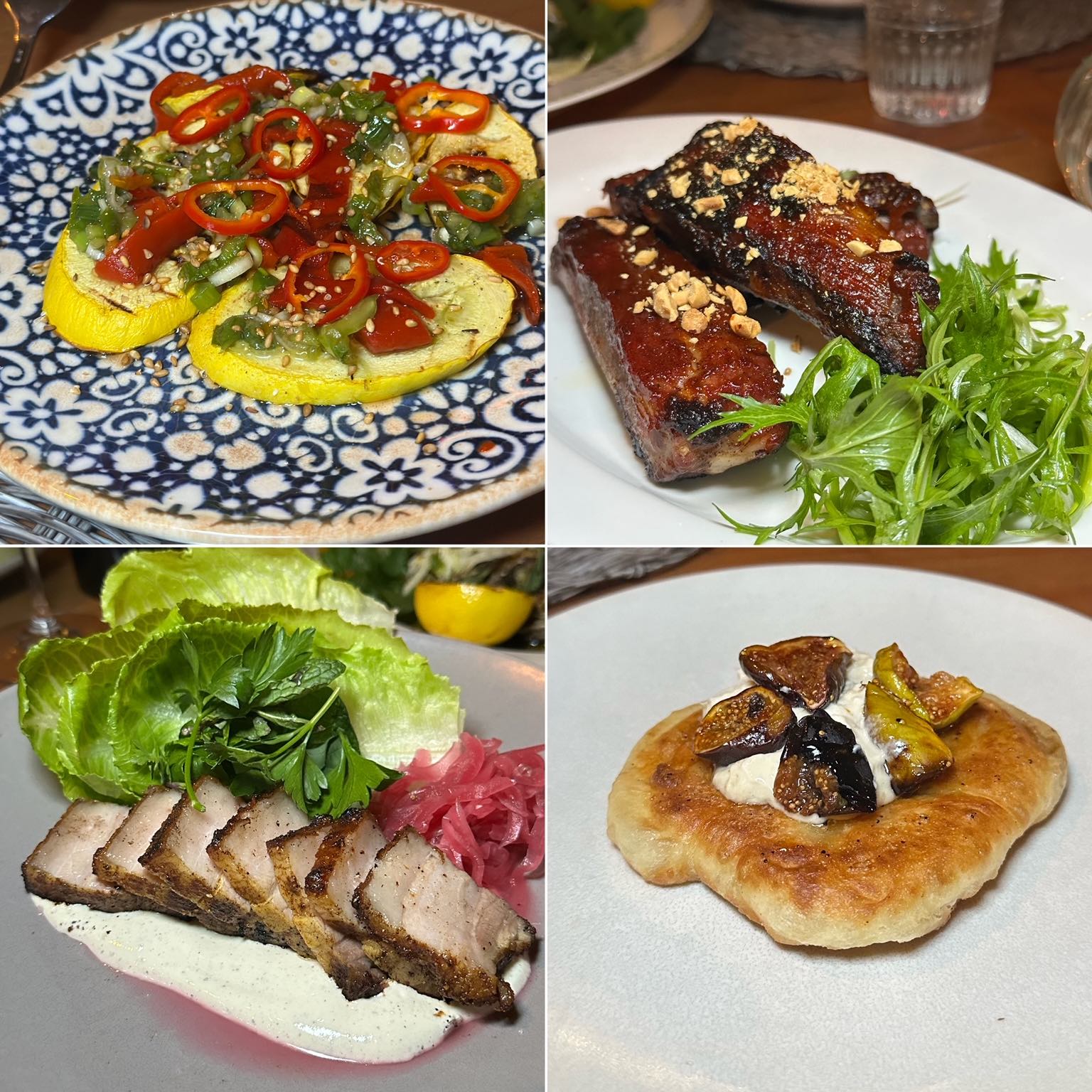 An image of 4 dishes from the Immigrant Chef Series at Momed in Atwater Village.