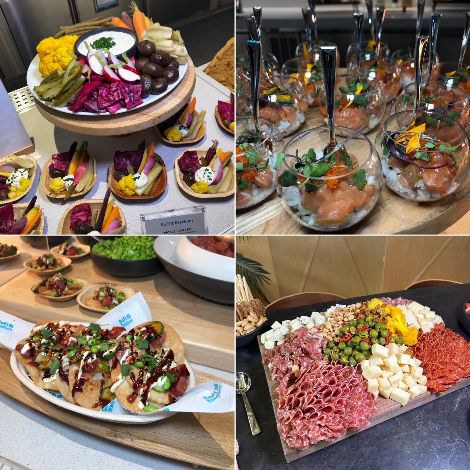 An image of 4 pictures of food at Sofi.