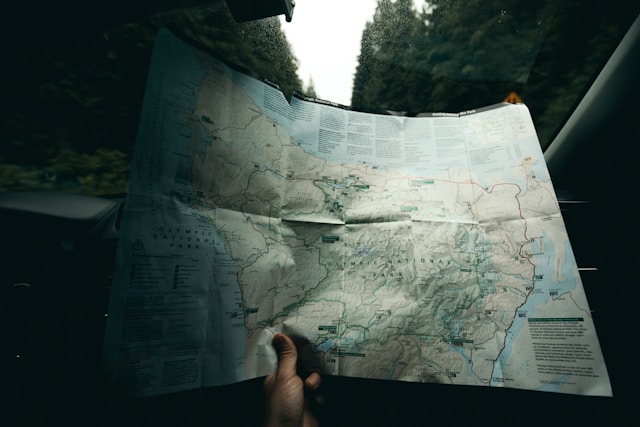 An image of someone reading a map.