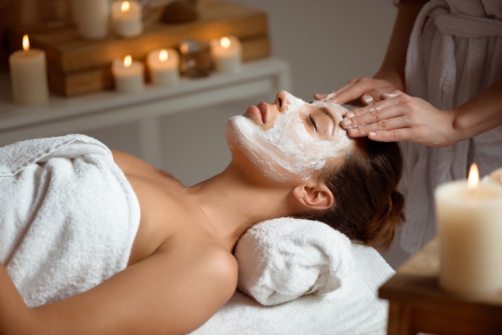 An image of a woman getting a facial.