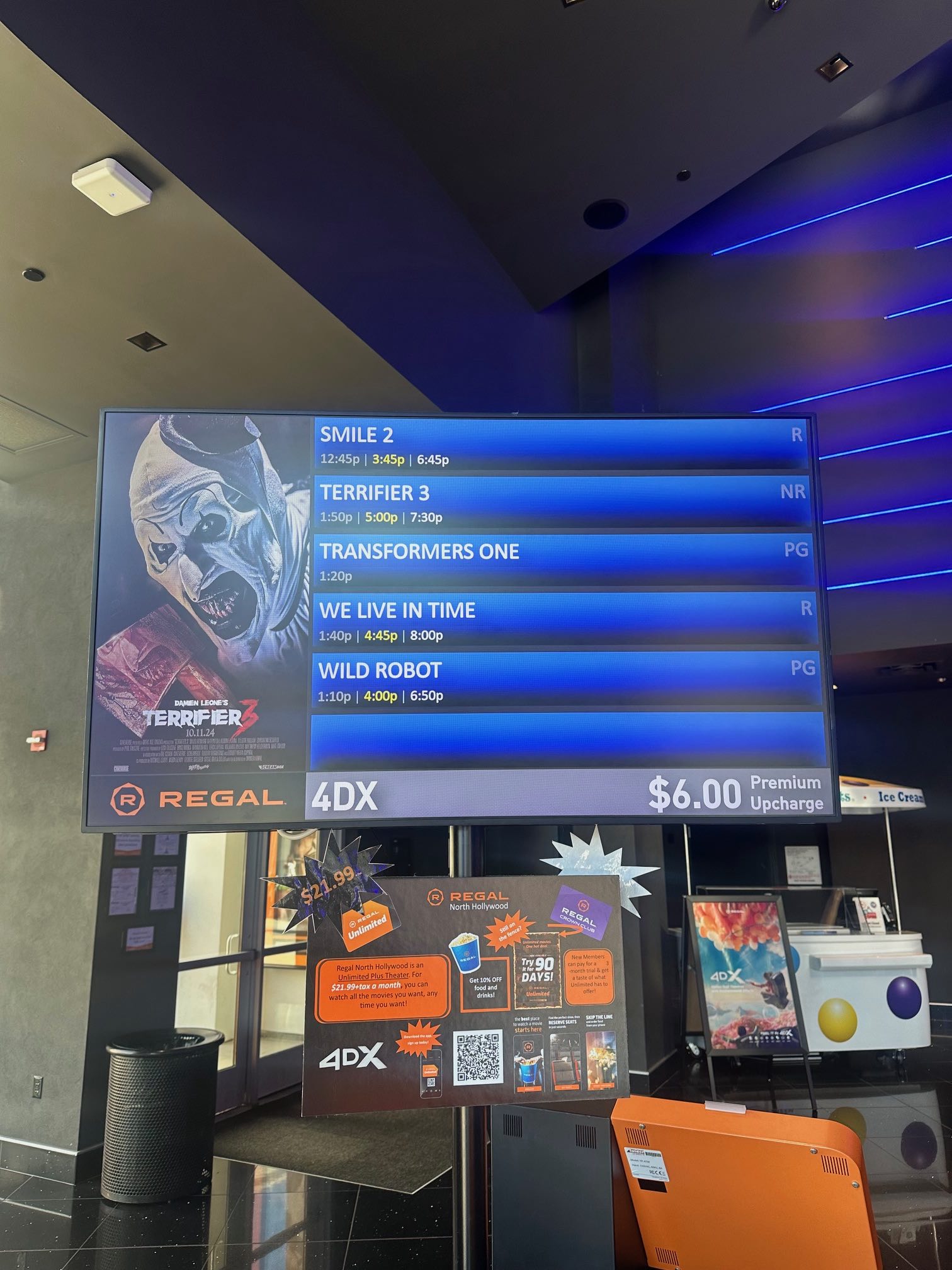 An image of one of the best horror movies, Art the Clown, and Terrifier 3 showtimes.