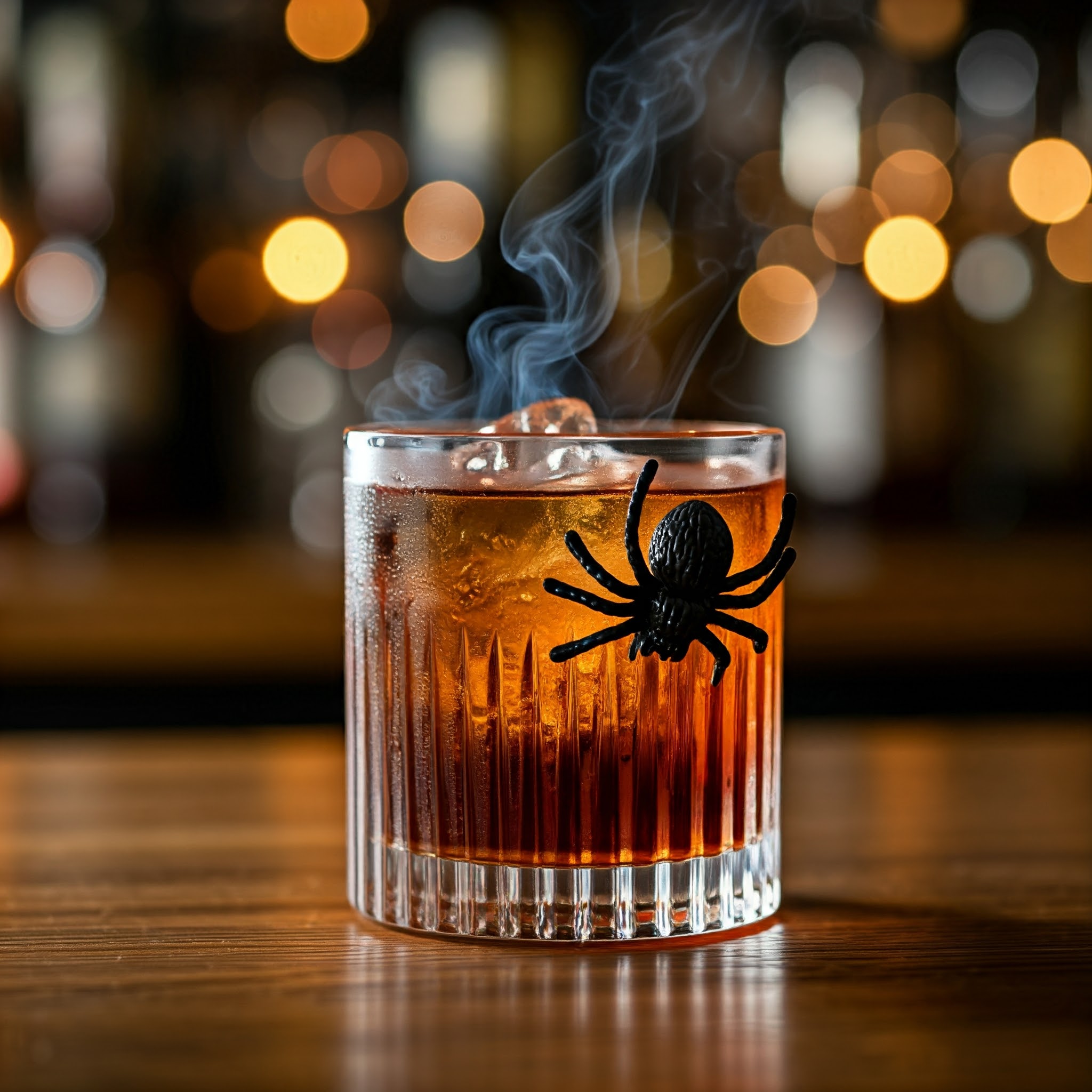 An image of the Spooky Season Lingering Spirit cocktail paired with one of the best scary movies, Trick ‘r Treat for your Halloween party ideas.