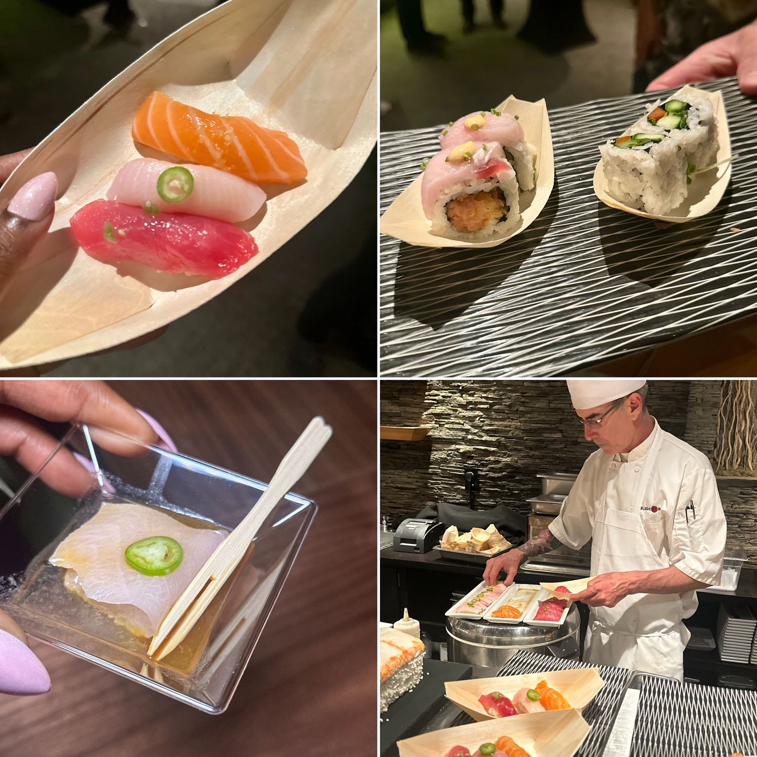 An image of 4 images of sushi from Sushi Roku Pasadena.