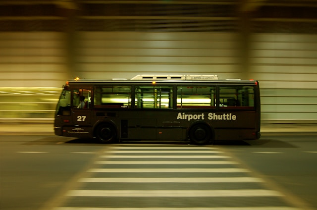 An image of an airport shuttle.