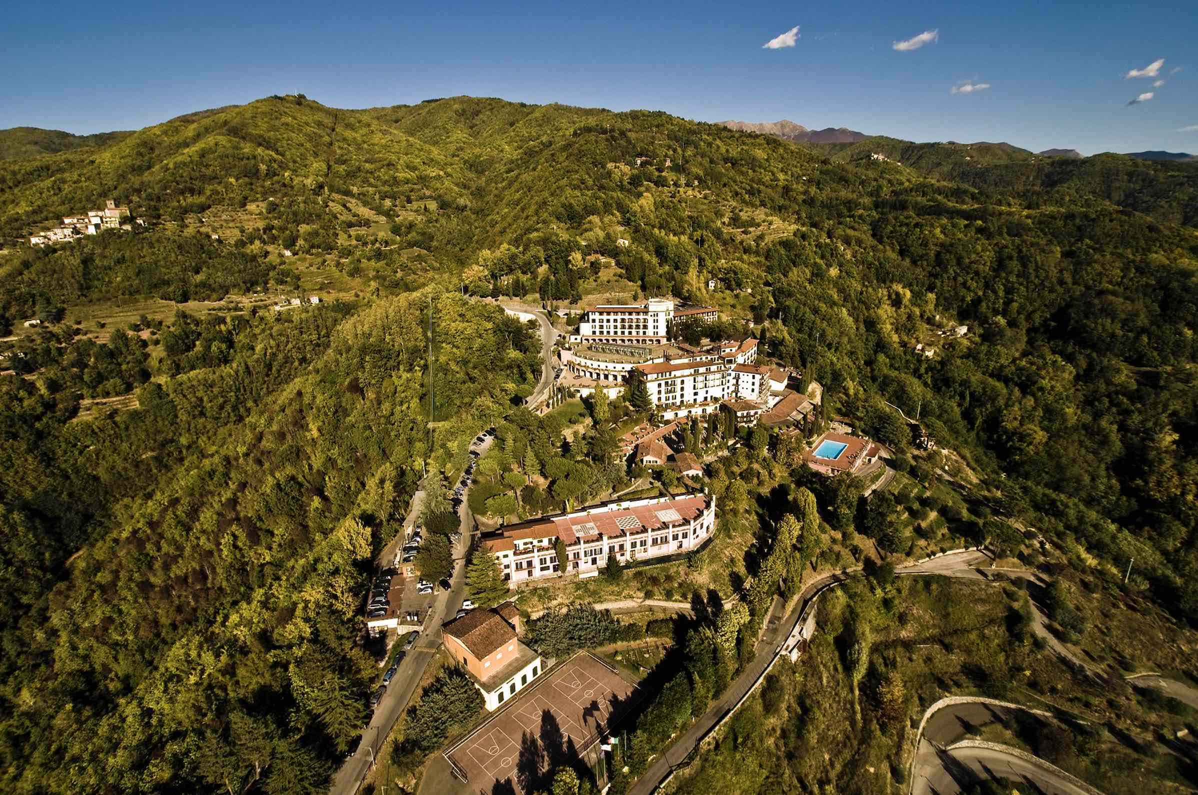 A birdseye image of The Renaissance Tuscany Il Ciocco Resort & Spa.