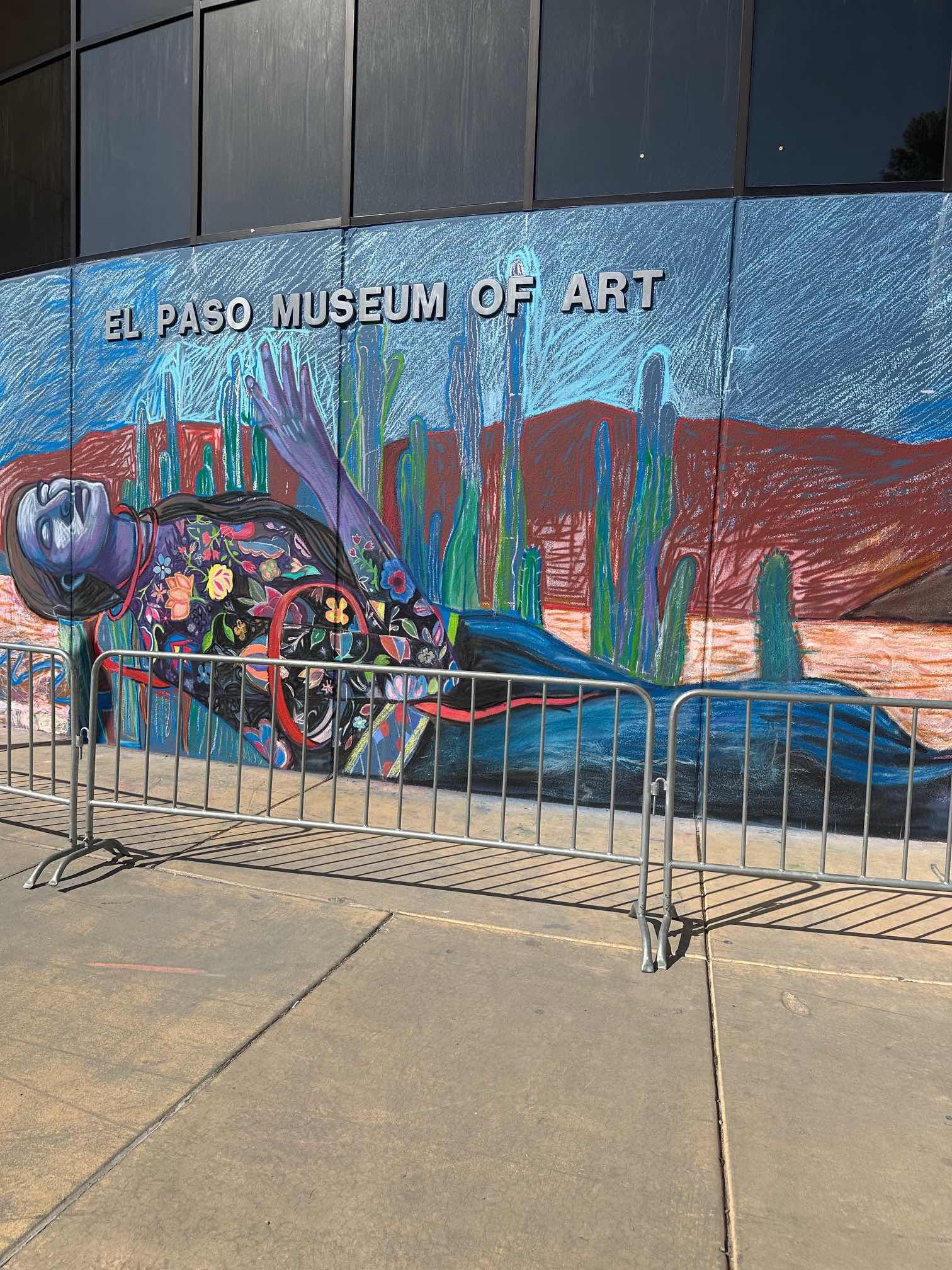 An image of a mural on the outside of the El Paso Museum of Art. One of the many things to do in El Paso.