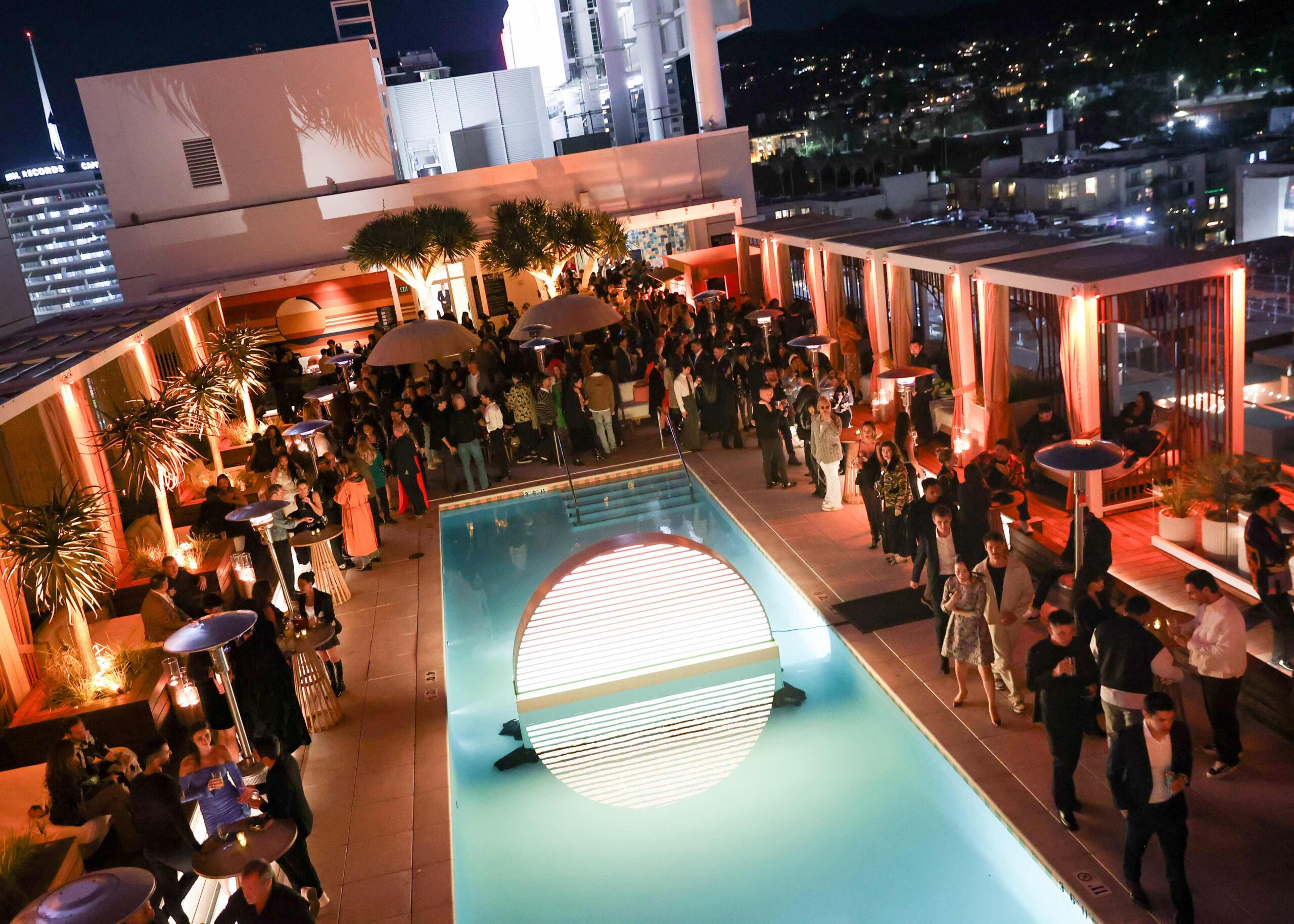 An image of people partying at the W Hollywood pool.