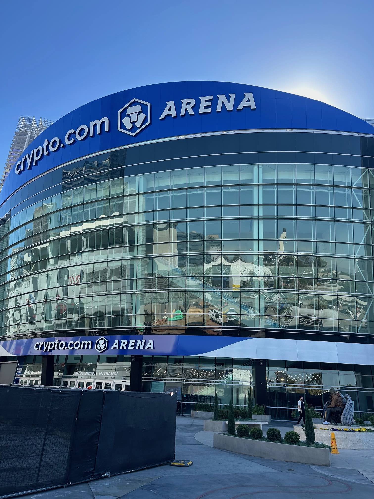 An image of the outside of Crypto.Com Arena.