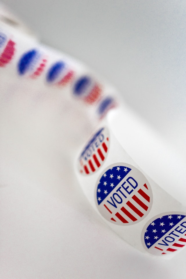 An image of a roll of I Voted stickers.