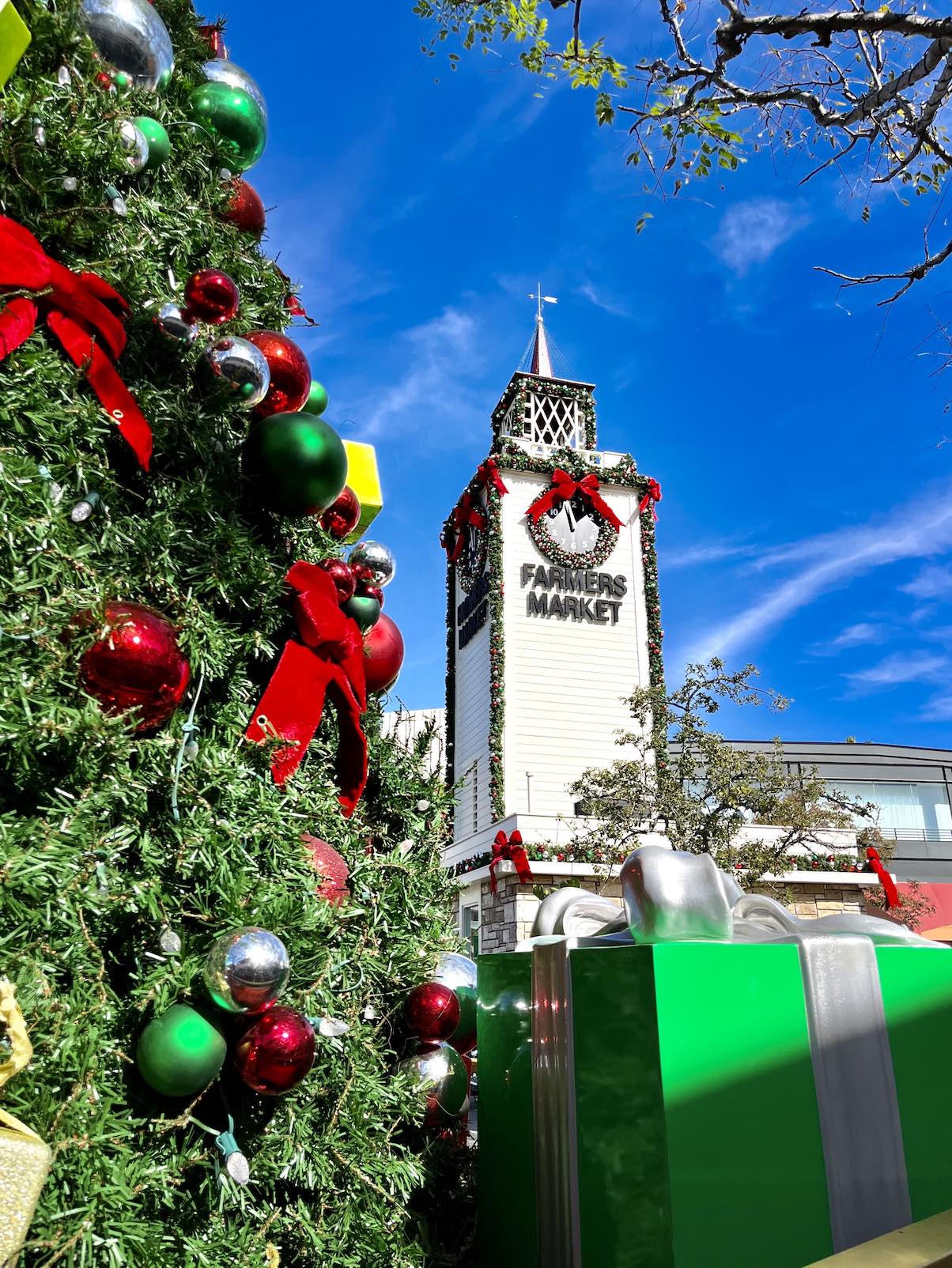 An image of the Farmers Market for the holidays. Happy Holidays.