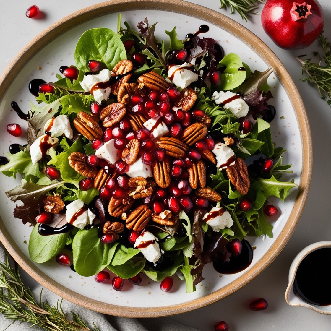 An image of easy potluck ideas, a brightly colored Festive Christmas Salad. Happy Holidays.