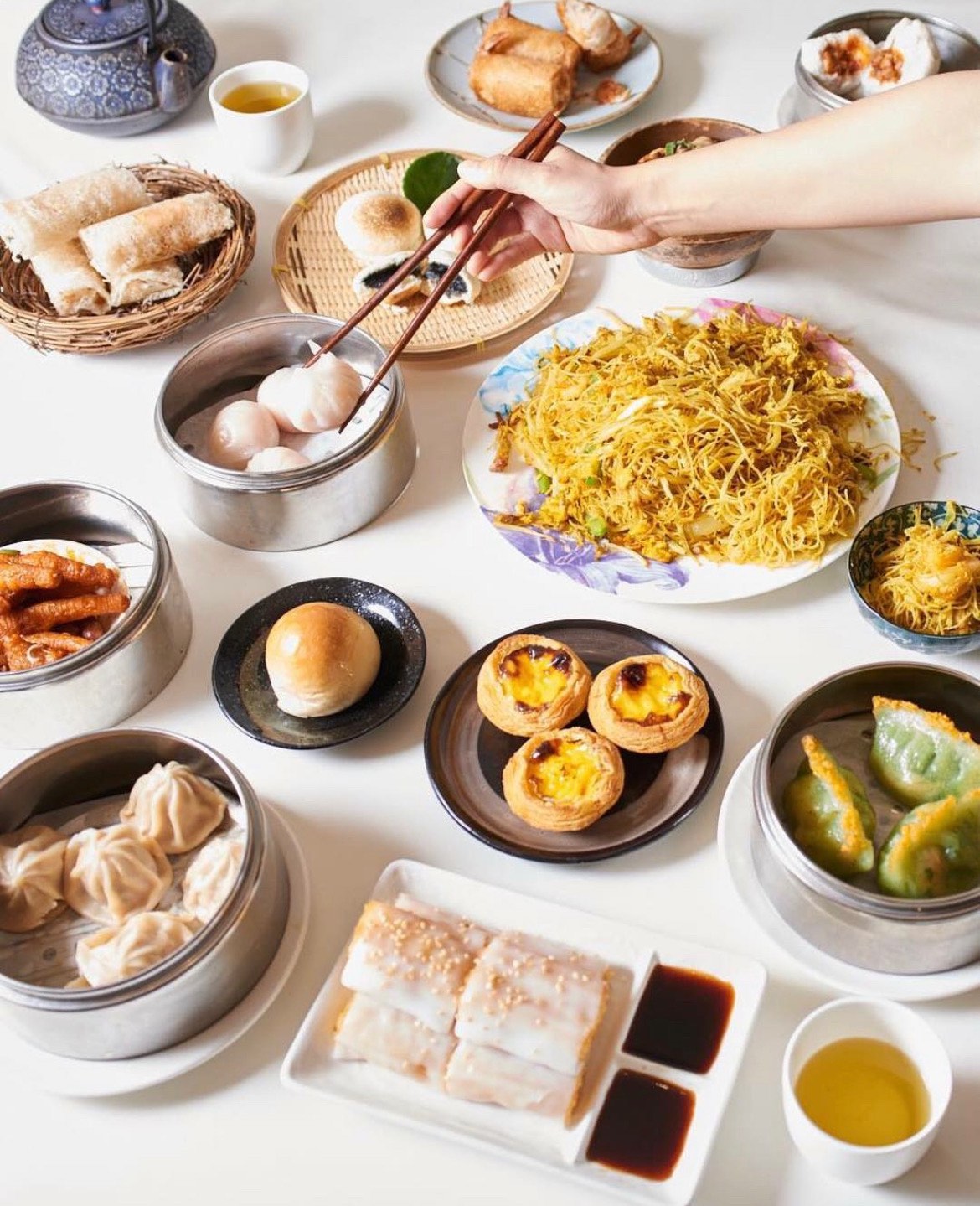 An image of the dimsum menu at the Peninsula Beverly Hills.