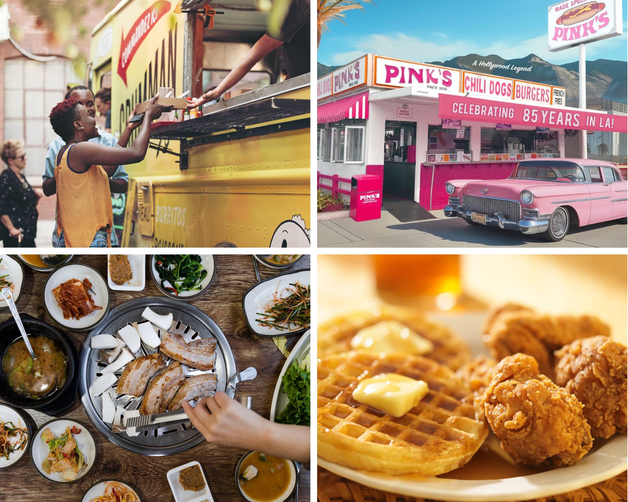 An image of 4 images of food in LA.