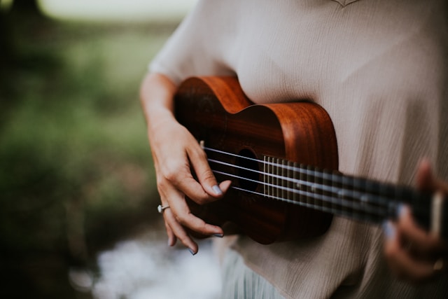 An image of someone playing a ukulele.