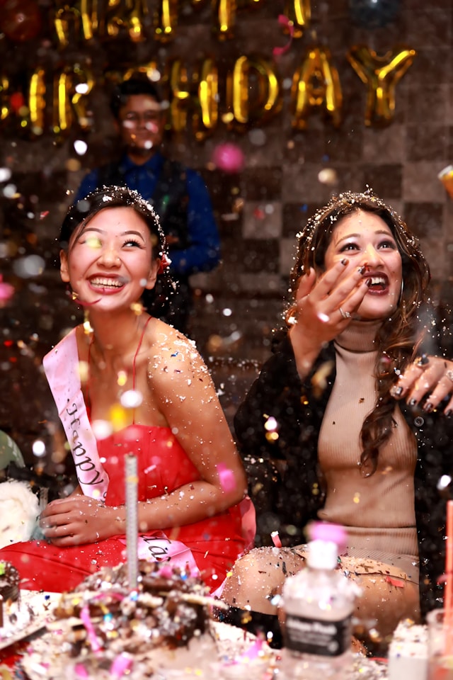 An image of a girl celebrating her birthday.