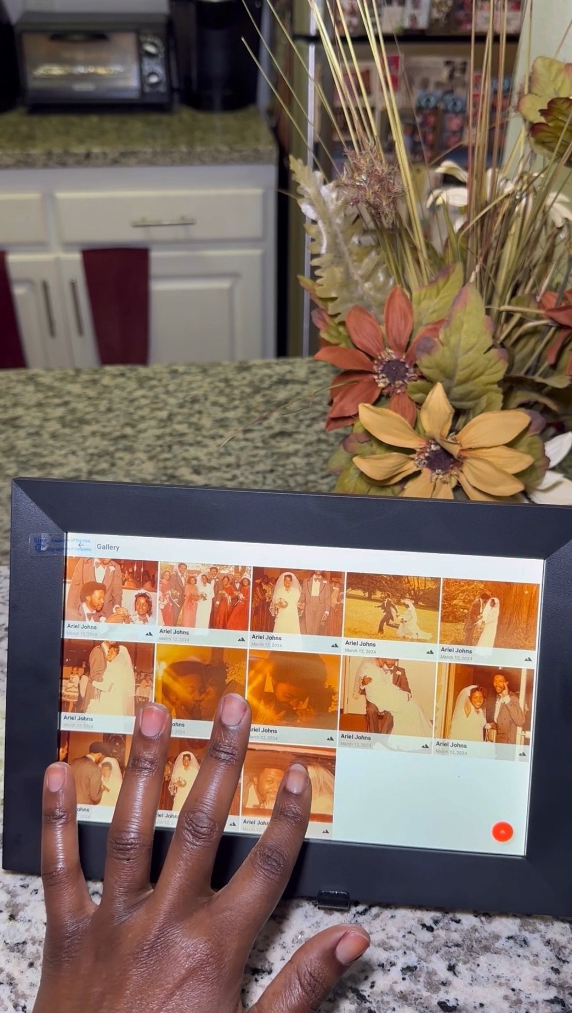 An image of a smart digital picture frame for a Happy Valentine's Day 2025 gift idea.