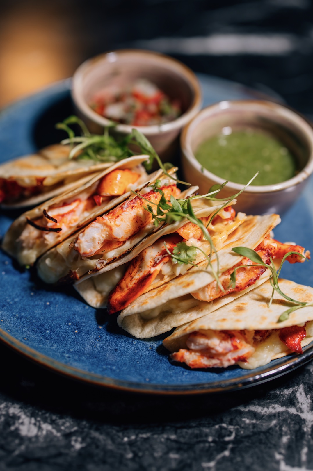 An image of the Lobster Quesadilla at Agent's Only.