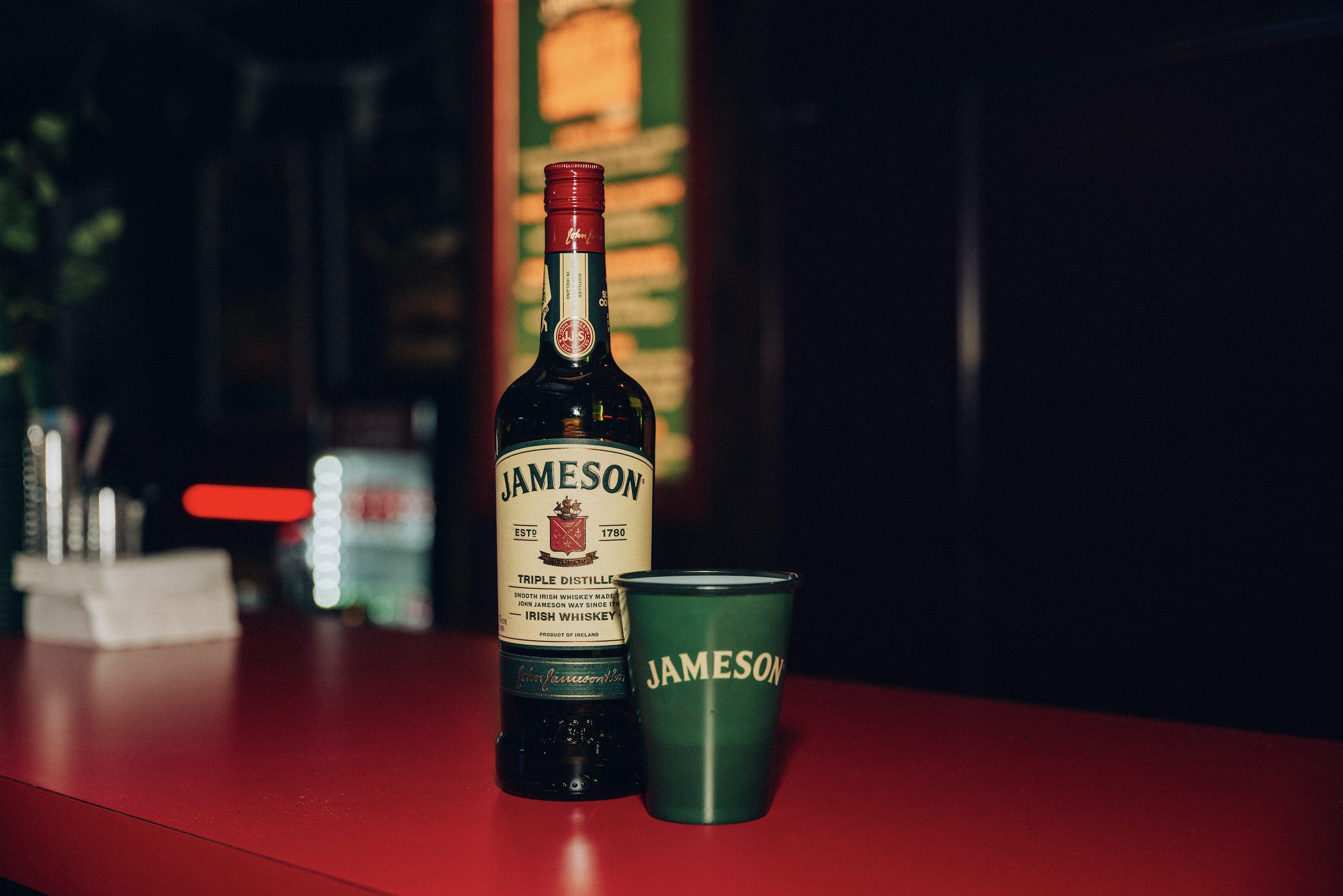 An image of a bottle of Jameson Irish Whiskey.