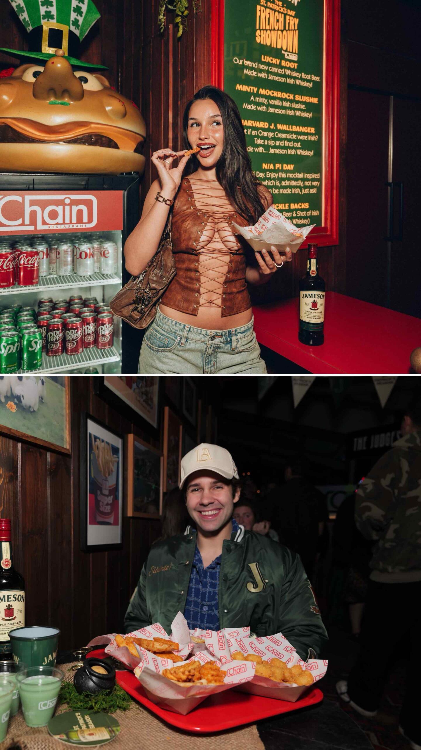 An image with two images: Skylar Erna and social media personality David Dobrik.