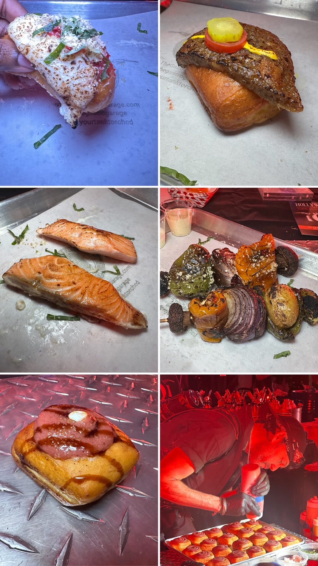 An image of 6 courses from the Gastro Garage Full Throttle experiece.