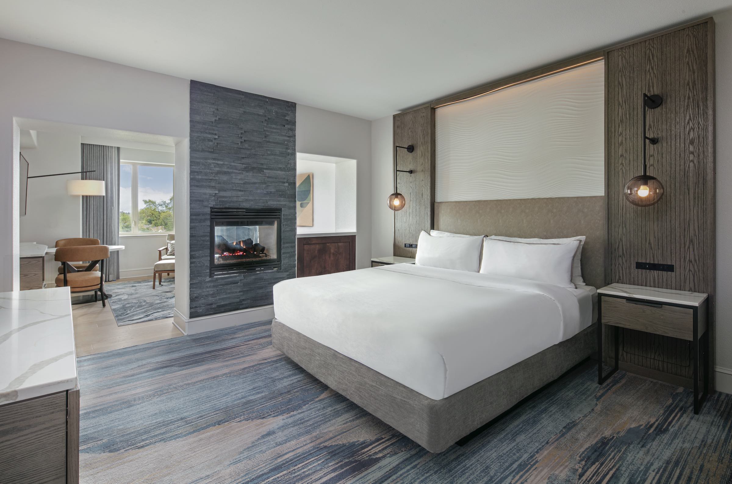 An image of a new guestroom at The Westin Sacramento Riverfront Hotel and Spa.