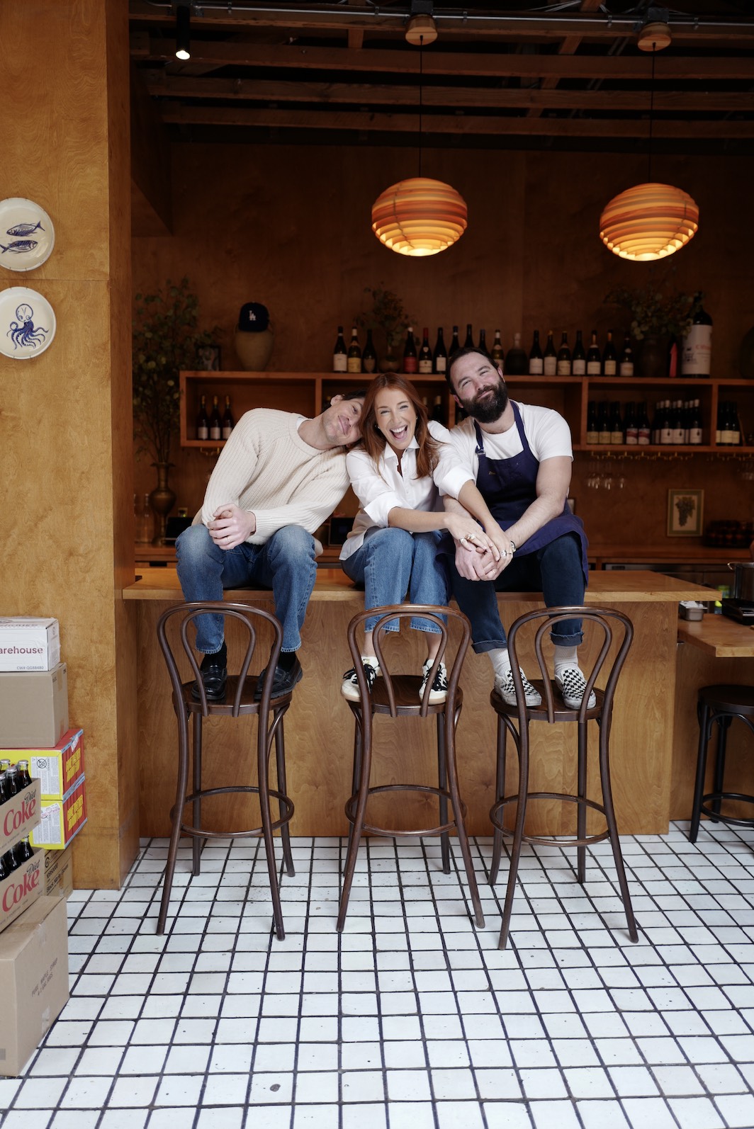 An image of the three chefs hosting a collab dinner.