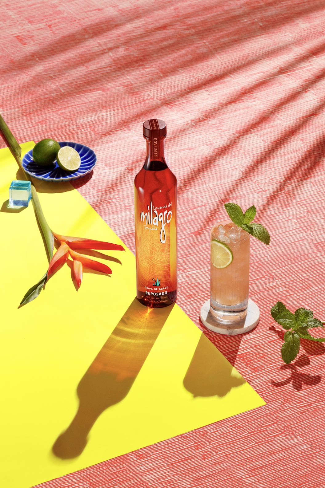 An image of a glass of a Mayan Mule and a bottle of Milagro.