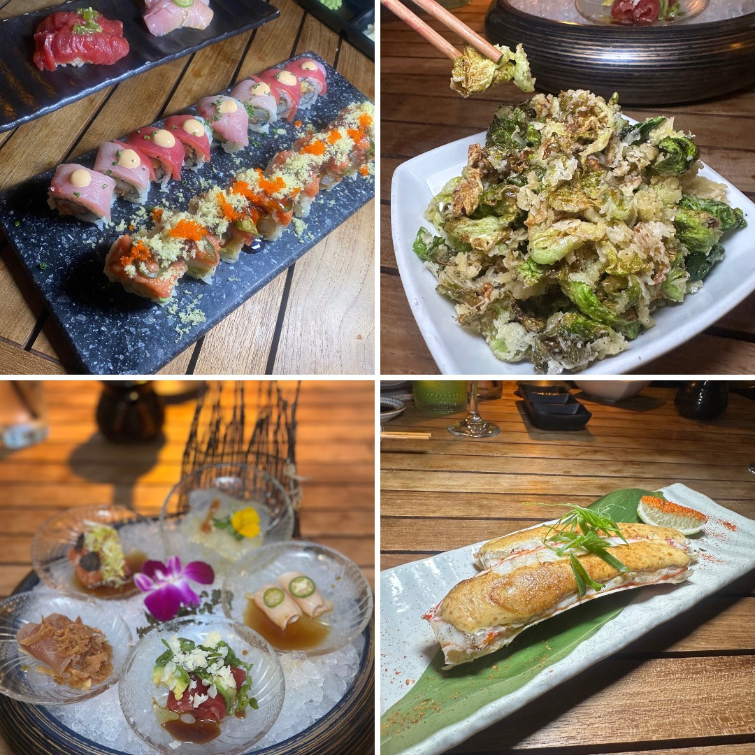 An image of a collage of the food from Katana.