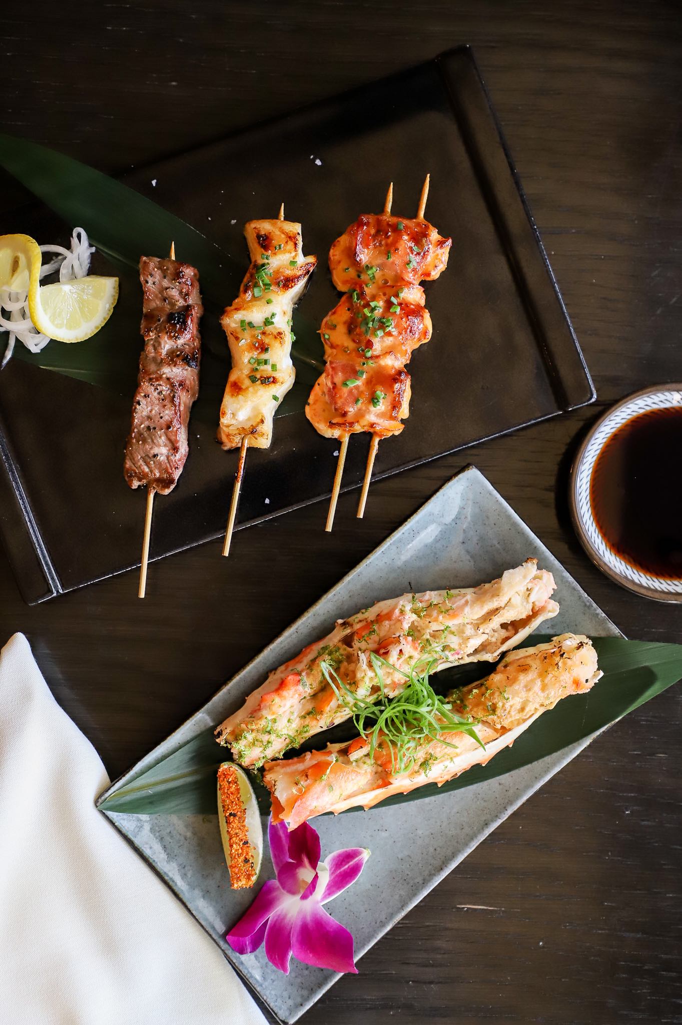 An image of the skewers at Katana.