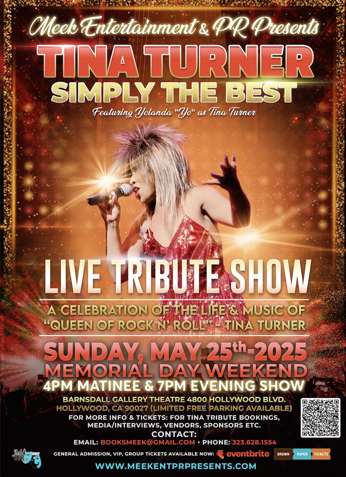 An image of the flyer for Simply The Best, a Tina Turner Live Tribute Show.