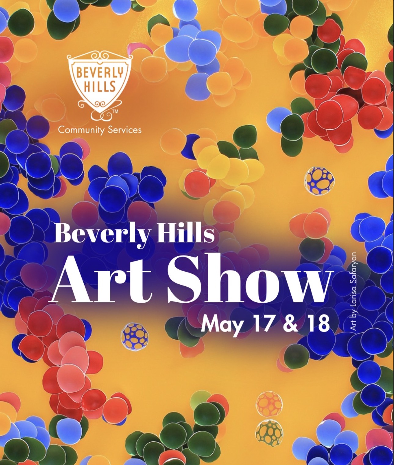 An image of the flyer for the Beverly Hills Art Show.