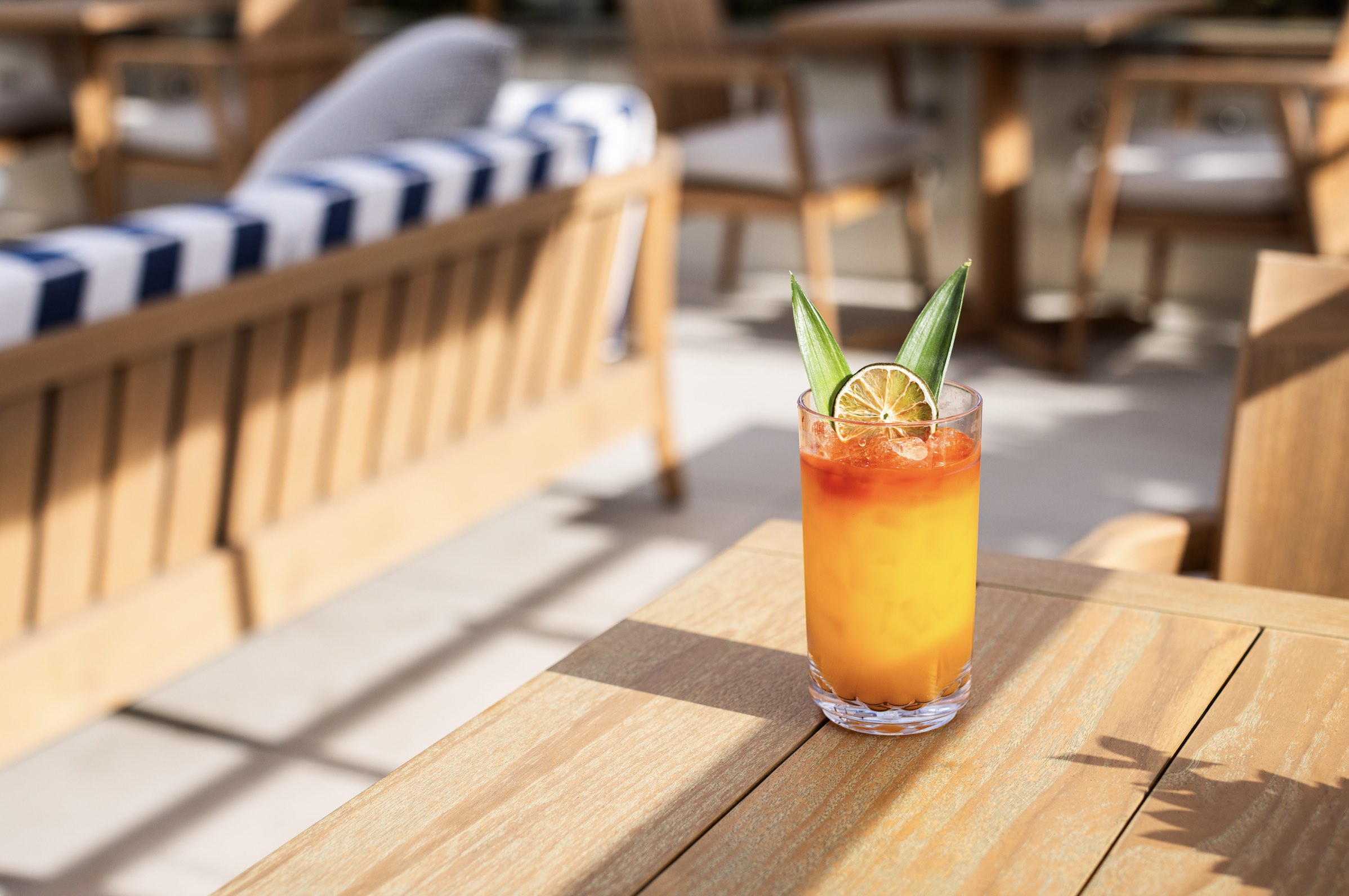 An image of a cocktail at Poza, an open-air poolside lounge concept at L’Ermitage Beverly Hills,