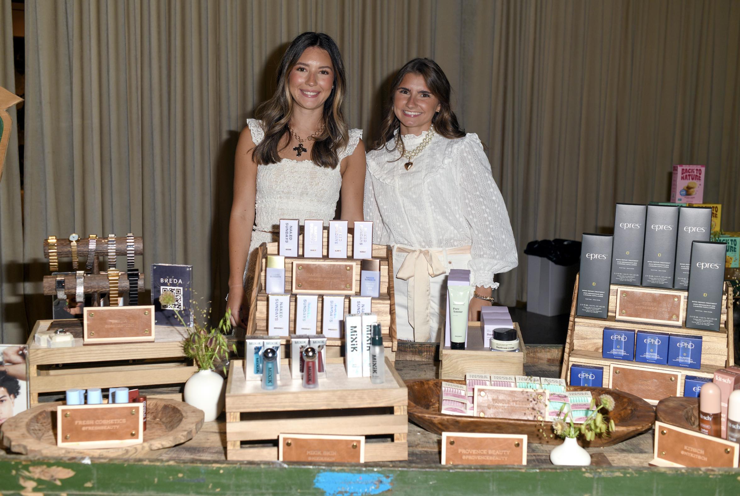 An image of a booth filled with beauty and wellness products.