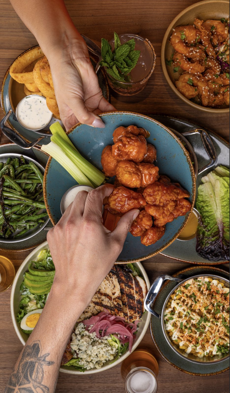 A birdseye image of the new menu items from Eureka!