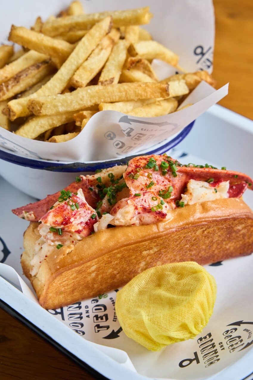 An image of the cold lobster roll from Connie and Ted's.