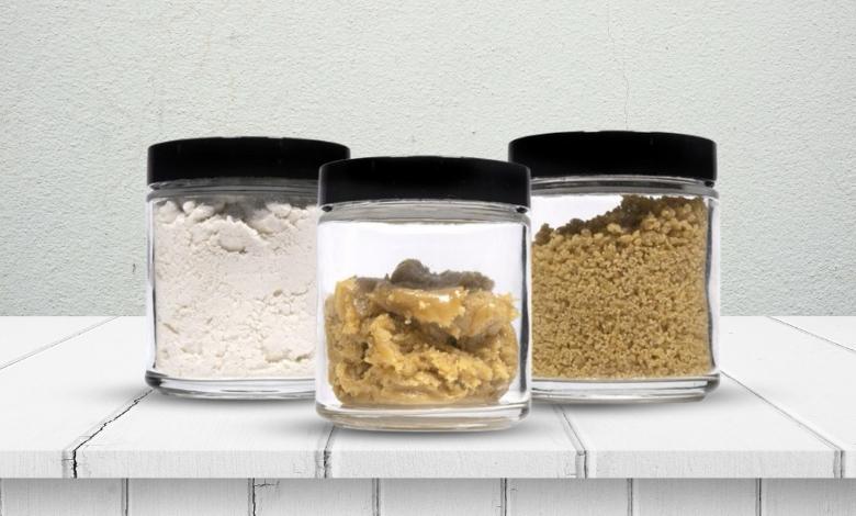 An image of 3 containers with THCA products.