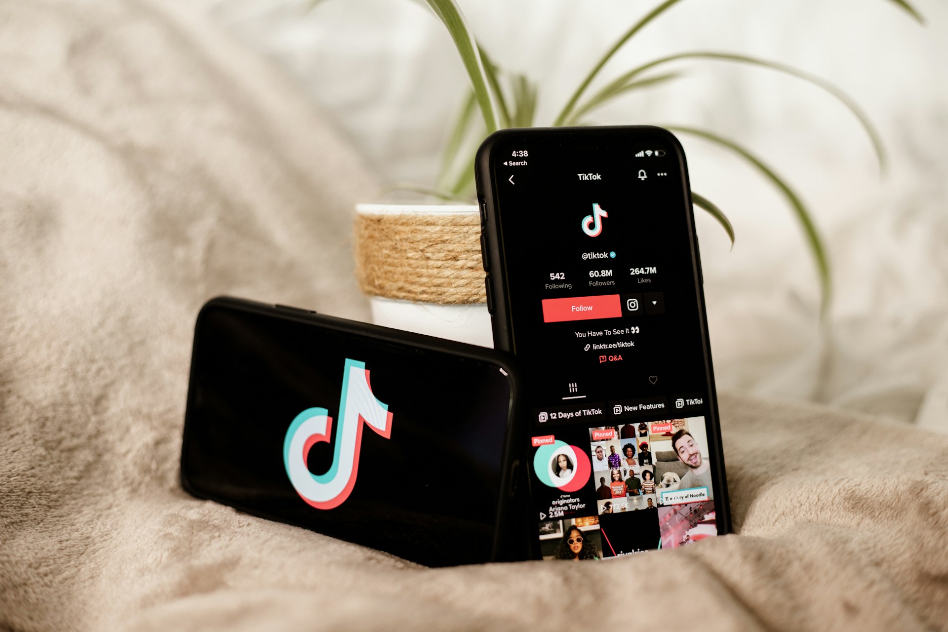 An image of two phones with TikTok logos.