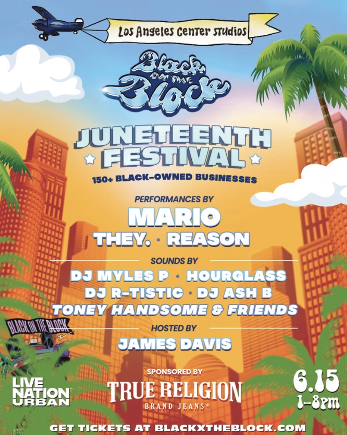 An image of the flyer for the Black On the Block Juneteenth festival.
