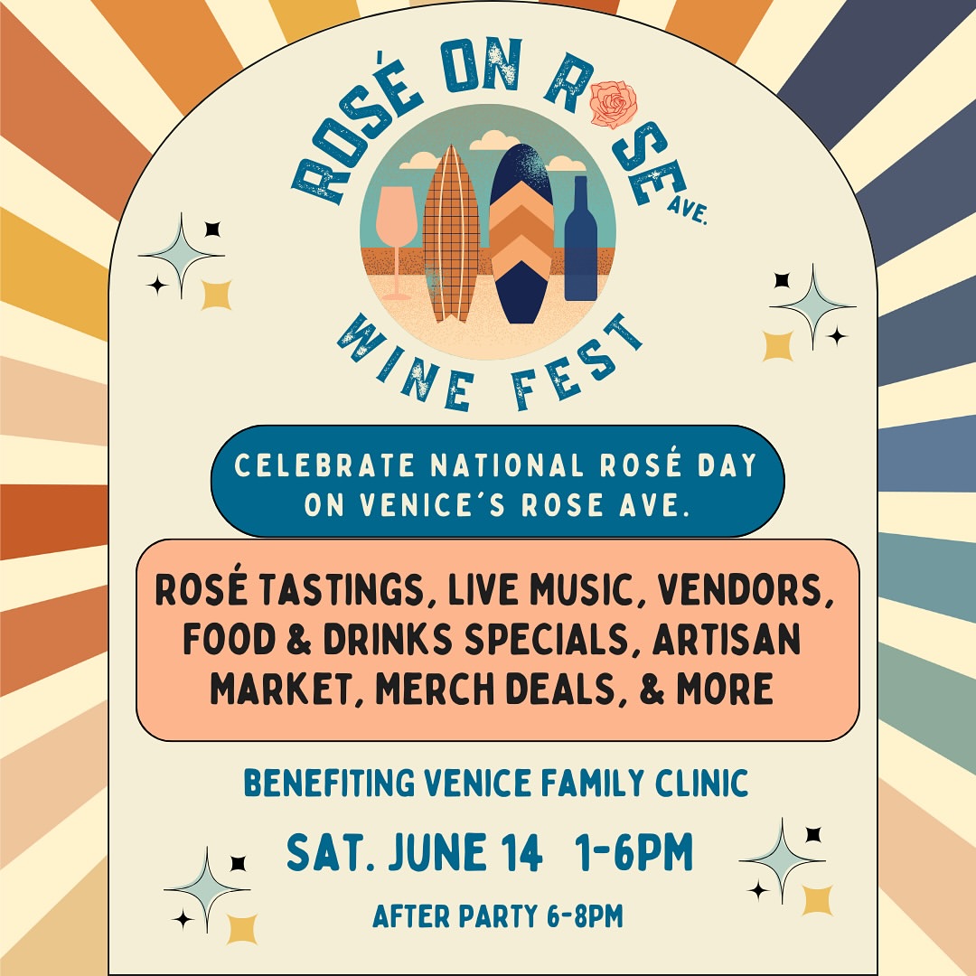 A flyer for the 3rd Annual "Rosé on Rose" Wine Fest.