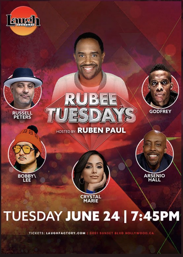 An image of the flyer for the Rubee Tuesdays comedy show.