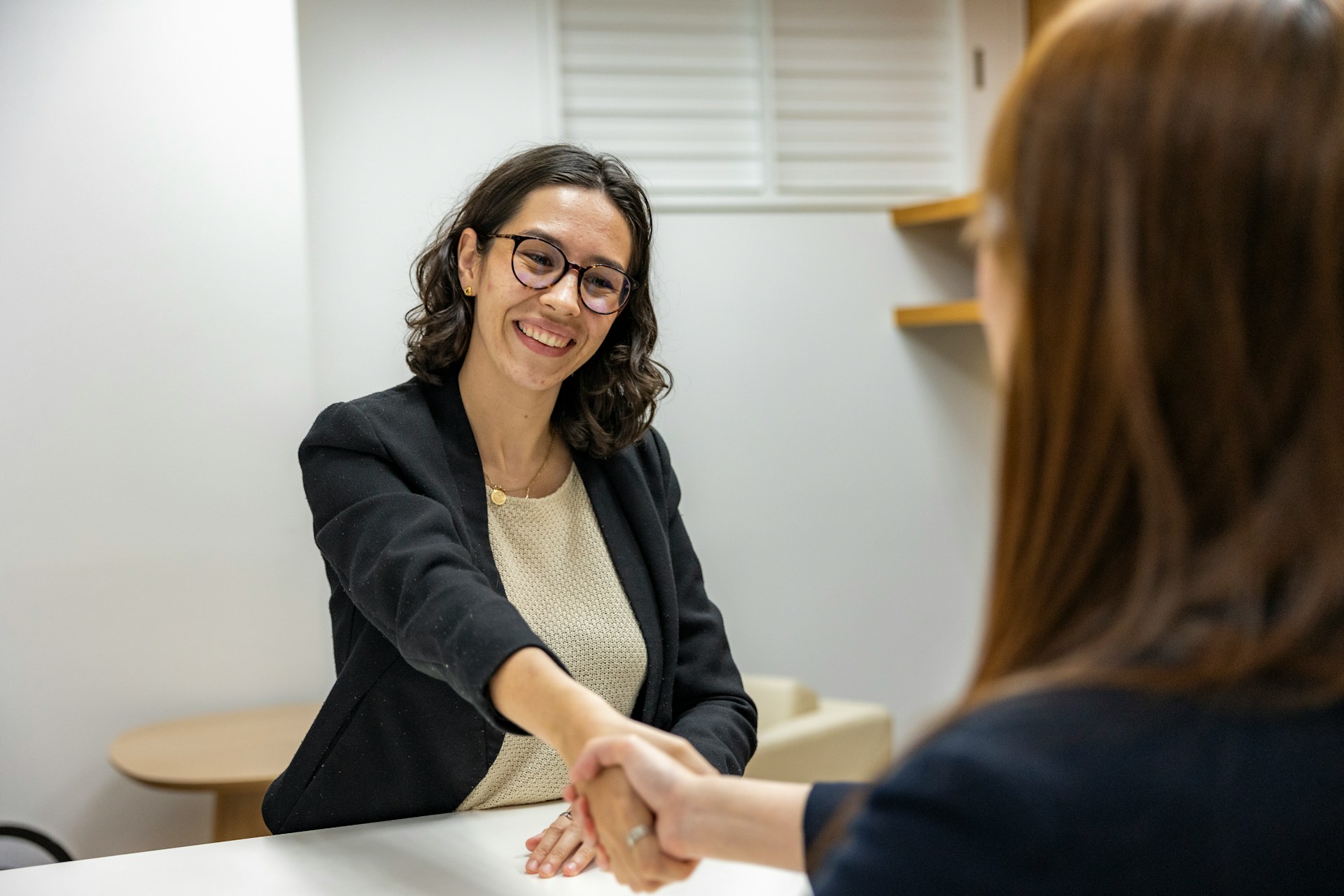 An image of a woman in a job interview.