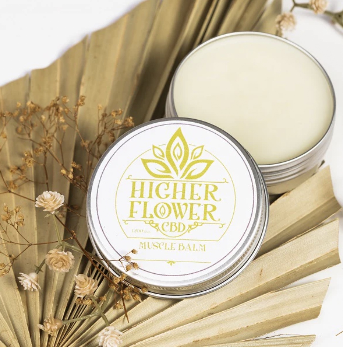 An image of a Higher Flower CBD muscle balm.
