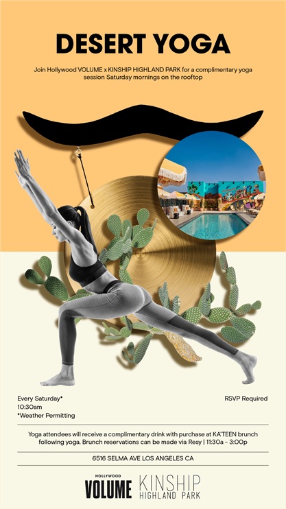 An image of the flyer for Desert Yoga Saturdays at Desert 5 Spot.