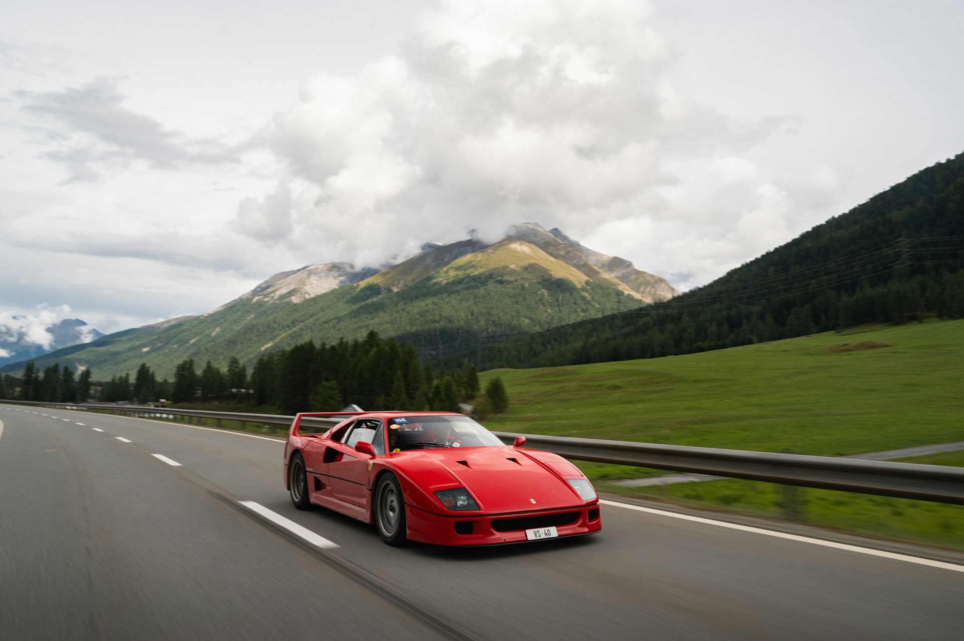 An image of a Ferrari driving.