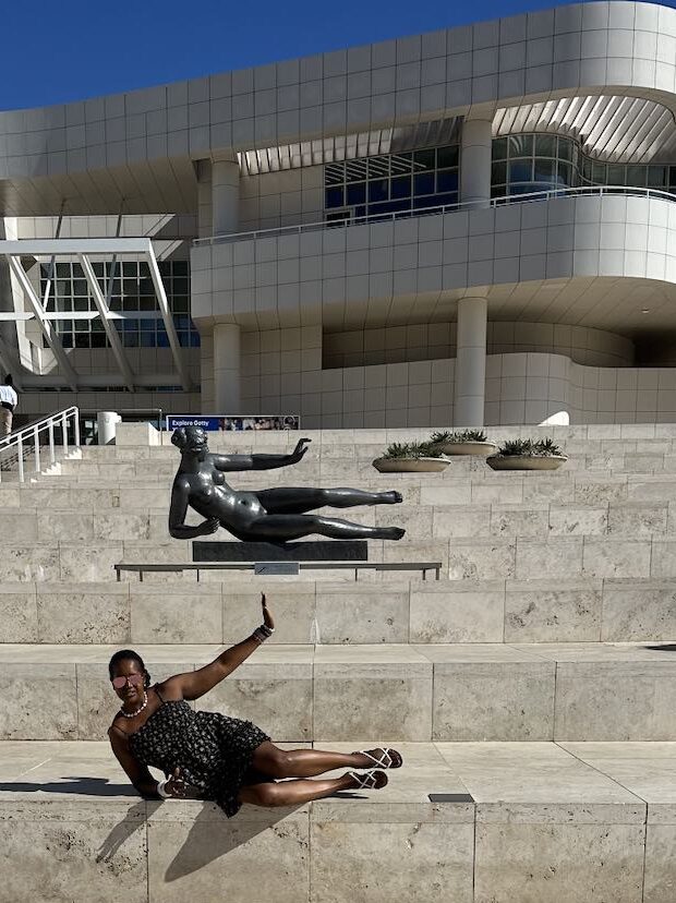 An image of lifestyle blogger Ariel at the Getty Center.