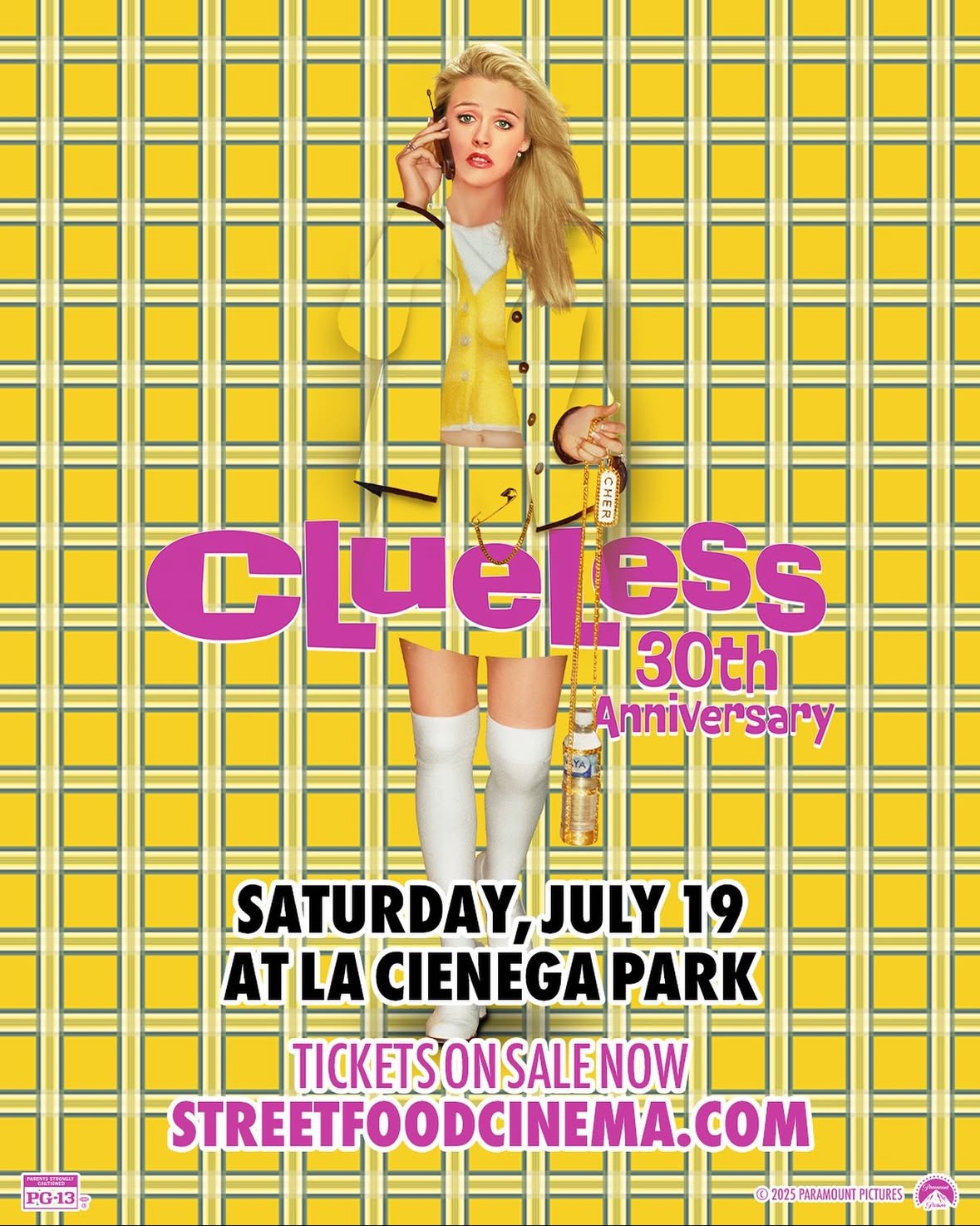 An image of the flyer for the Street Food Cinema 30th anniversary screening of Clueless.