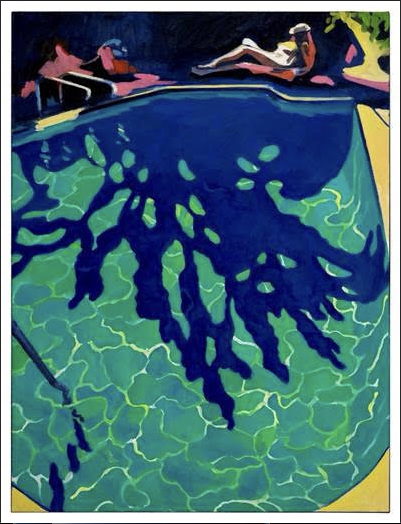 An image of a piece of art from the California Blue art show at Gallery 33.